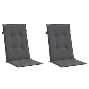 Podušky na židli vysoké opěradlo 2 ks antracitové 120x50x2 cm - obrázek 3