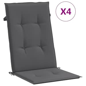 Podušky na židli vysoké opěradlo 4 ks antracitové 120x50x3 cm - obrázek 2