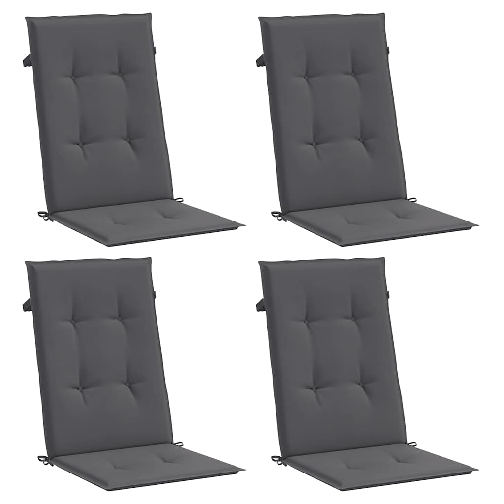 vidaXL Tuinstoelkussens rugleuning 4 st 120x50x3 cm stof antraciet, foto 2