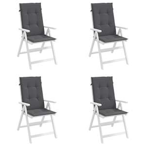 Podušky na židli vysoké opěradlo 4 ks antracitové 120x50x3 cm - obrázek 4