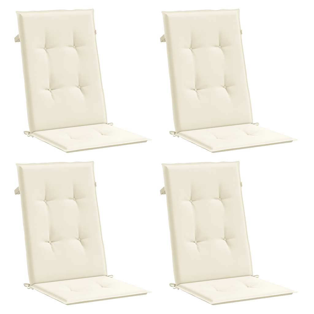 vidaXL Tuinstoelkussens 4 st hoge rug 120x50x2 cm stof crèmekleurig, foto 2