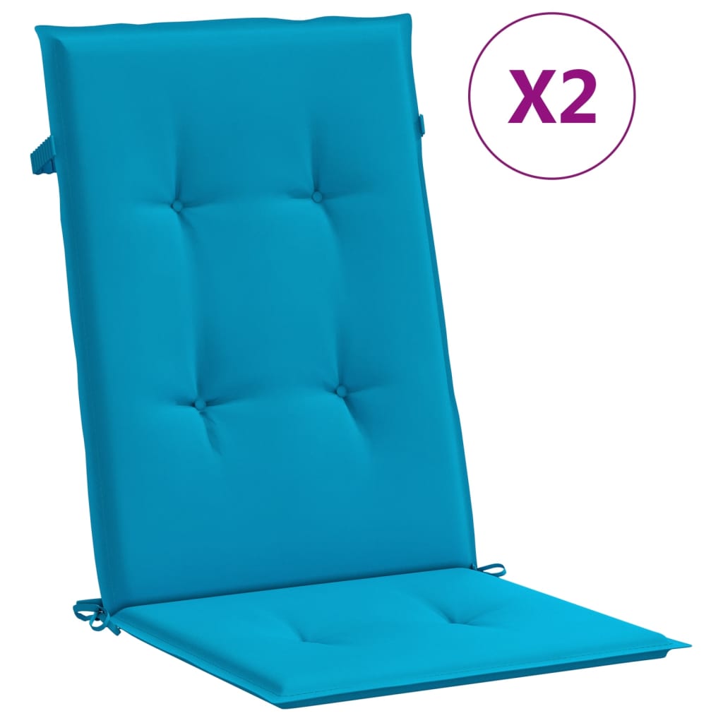 vidaXL Perne scaun de grădină, 2 buc, albastru, 120x50x3 cm vidaXL