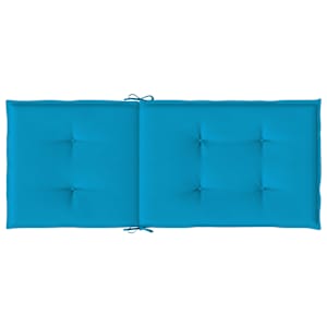 Podušky na židli vysoké opěradlo 2 ks modré 120x50x3 cm textil - obrázek 7