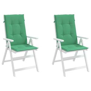 Podušky na židli vysoké opěradlo 2 ks zelené 120x50x3 cm textil - obrázek 4