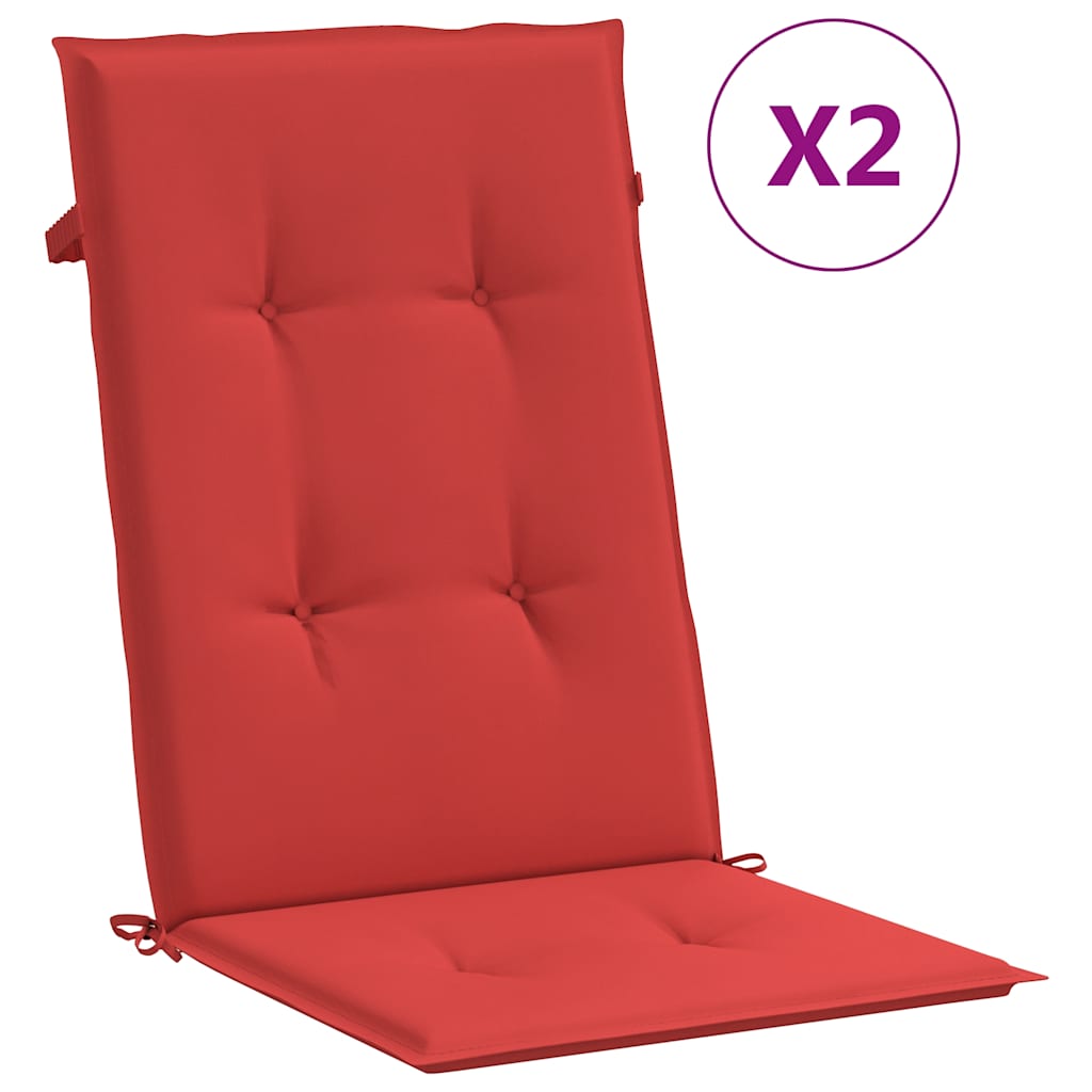 vidaXL Podložky na záhradné stoličky, vysoké operadlo 2 ks 120x50x3 cm