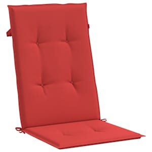 Podušky na židli vysoké opěradlo 2 ks červené 120x50x3cm textil - obrázek 5