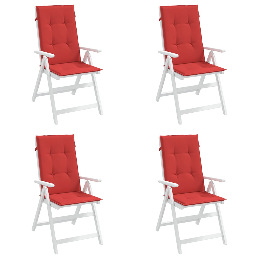 dārza krēslu spilveni, 4 gab., 120x50x3 cm, sarkani | Stepinfit.lv