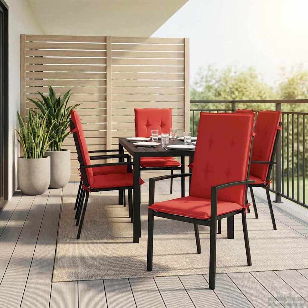vidaXL Gartenstuhlauflagen für Hochlehner 4 Stk. Rot 120x50x3 cm Stoff