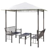 vidaXL Pérgula para jardim com mesa e bancos 2,5x1,5x2,4 m