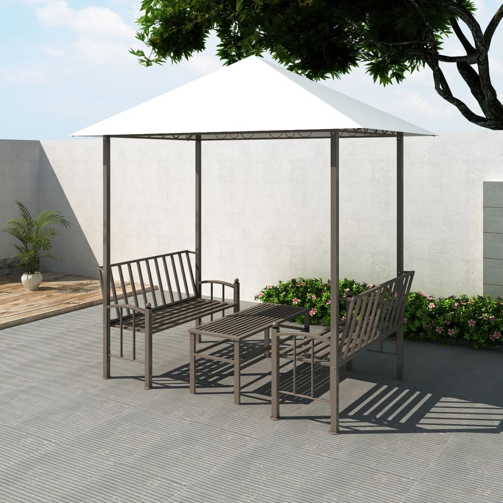 vidaXL Pavilion de grădină cu masă și bănci 2,5×1,5×2,4 m vidaXL