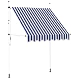 vidaXL Einziehbare Markise Handbetrieben 200 cm Blau/Weiß Gestreift
