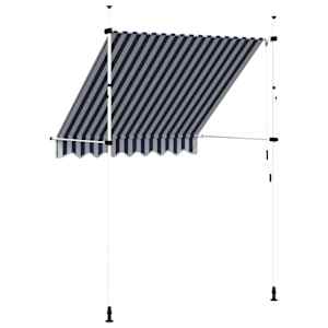 Ručně zatahovací markýza 200 cm modro-bílé pruhy - obrázek 5