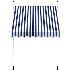vidaXL Toldo manual retr&aacute;ctil 200 cm azul y blanco a rayas