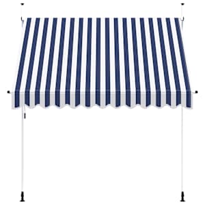 Ručně zatahovací markýza 250 cm modro-bílé pruhy - obrázek 3