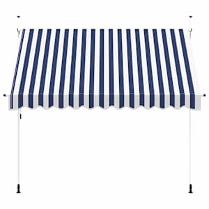Ručně zatahovací markýza 300 cm modro-bílé pruhy - obrázek 3