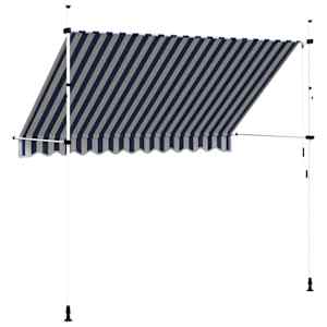 Ručně zatahovací markýza 300 cm modro-bílé pruhy - obrázek 5