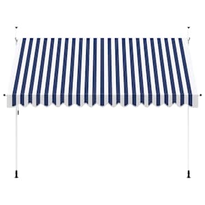 Ručně zatahovací markýza 350 cm modro-bílé pruhy - obrázek 3