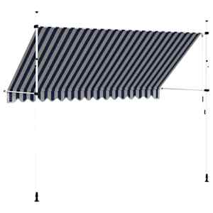 Ručně zatahovací markýza 350 cm modro-bílé pruhy - obrázek 5