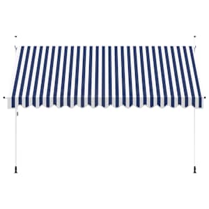 Ručně zatahovací markýza 400 cm modro-bílé pruhy - obrázek 3