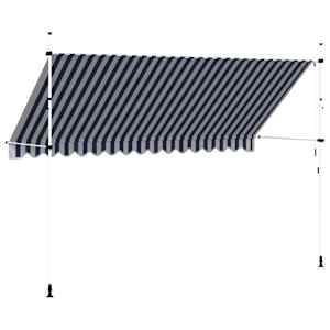 Ručně zatahovací markýza 400 cm modro-bílé pruhy - obrázek 5