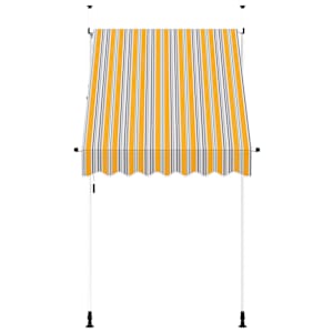 Ručně zatahovací markýza 150 cm žluto-modré pruhy - obrázek 3