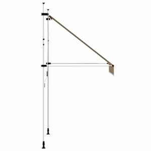 Ručně zatahovací markýza 150 cm žluto-modré pruhy - obrázek 4