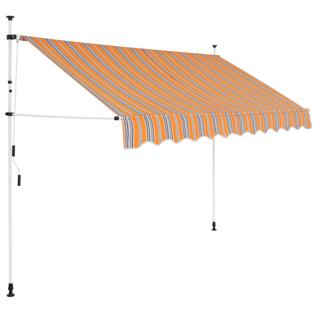 Sisäänkelattava markiisi 250 cm Sinikeltaiset raidat