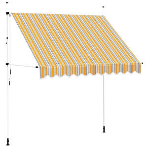 Ručně zatahovací markýza 250 cm žluto-modré pruhy - obrázek 2