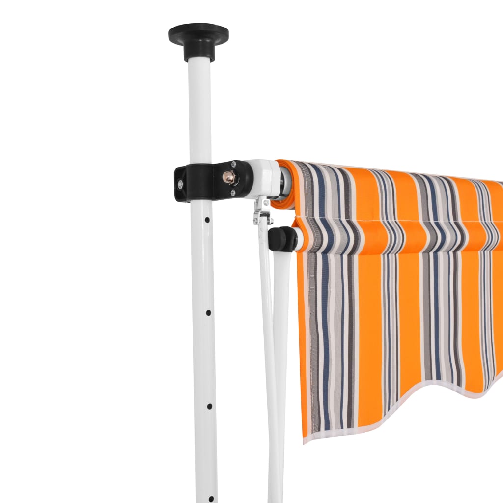 

vidaXL Luifel handmatig uittrekbaar 250 cm geel en blauwe strepen