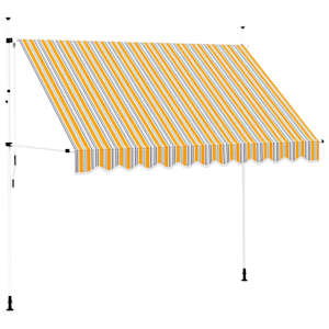 Ručně zatahovací markýza 300 cm žluto-modré pruhy - obrázek 2