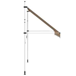 Ručně zatahovací markýza 300 cm žluto-modré pruhy - obrázek 4
