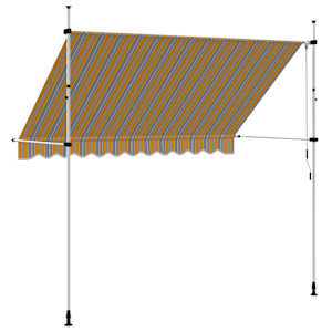 Ručně zatahovací markýza 300 cm žluto-modré pruhy - obrázek 5