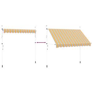 Ručně zatahovací markýza 300 cm žluto-modré pruhy - obrázek 6