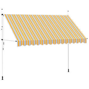 Ručně zatahovací markýza 350 cm žluto-modré pruhy - obrázek 1