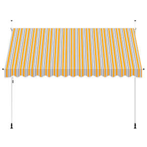Ručně zatahovací markýza 350 cm žluto-modré pruhy - obrázek 2