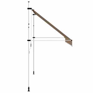 Ručně zatahovací markýza 350 cm žluto-modré pruhy - obrázek 3