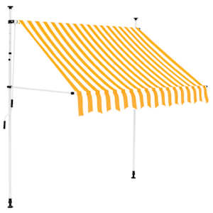 vidaXL kokkupandav varikatus, 150 cm oranži-valgetriibuline