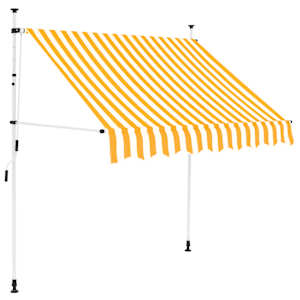 Ručně zatahovací markýza 150 cm oranžovo-bílé pruhy - obrázek 1