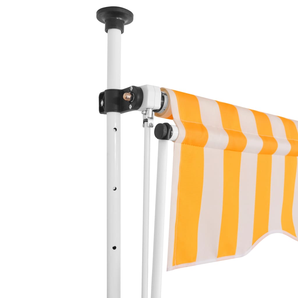 vidaXL Copertină retractabilă manual, portocaliu & alb, 150 cm, dungi