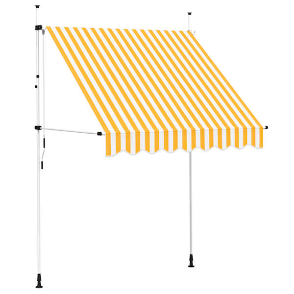 vidaXL kokkupandav varikatus, 200 cm oranži-valgetriibuline