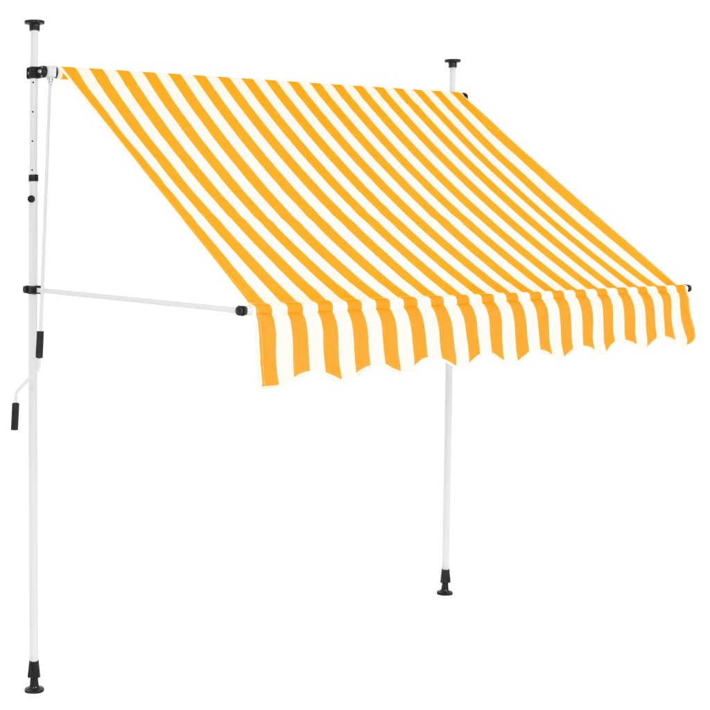 

vidaXL Manual Retractable Awning 78.7" Orange and White Stripes