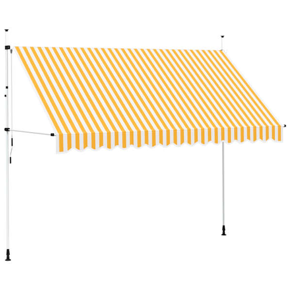 vidaXL kokkupandav varikatus, 350 cm oranži-valgetriibuline