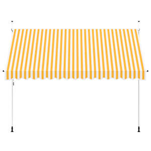 Ručně zatahovací markýza 350 cm oranžovo-bílé pruhy - obrázek 3