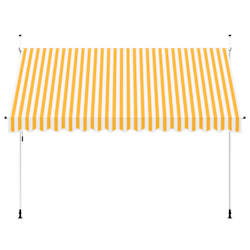 vidaXL Toldo manual retr&aacute;ctil 350 cm naranja y blanco a rayas