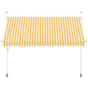 vidaXL Manuell uttrekkbar markise 350 cm oransje og hvite striper