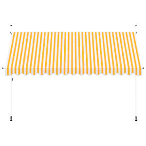 vidaXL Manual Retractable Awning 400 cm Orange and White Stripes