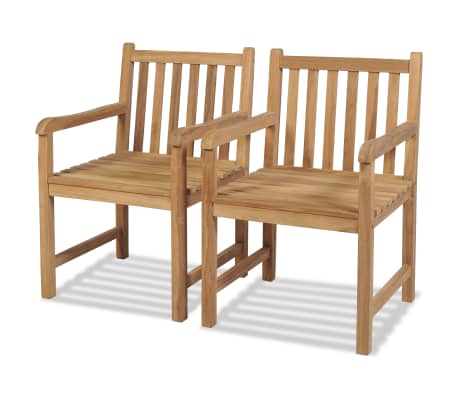Vidaxl Outdoor Chairs 2 Pcs Solid Teak Wood Au Vidaxl Outdoor Chairs 2 Pcs Solid Teak Wood 1 7