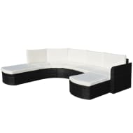 vidaXL Loungeset poly rattan zwart