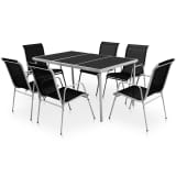 vidaXL Outdoor Dining Set 7 Pieces Black