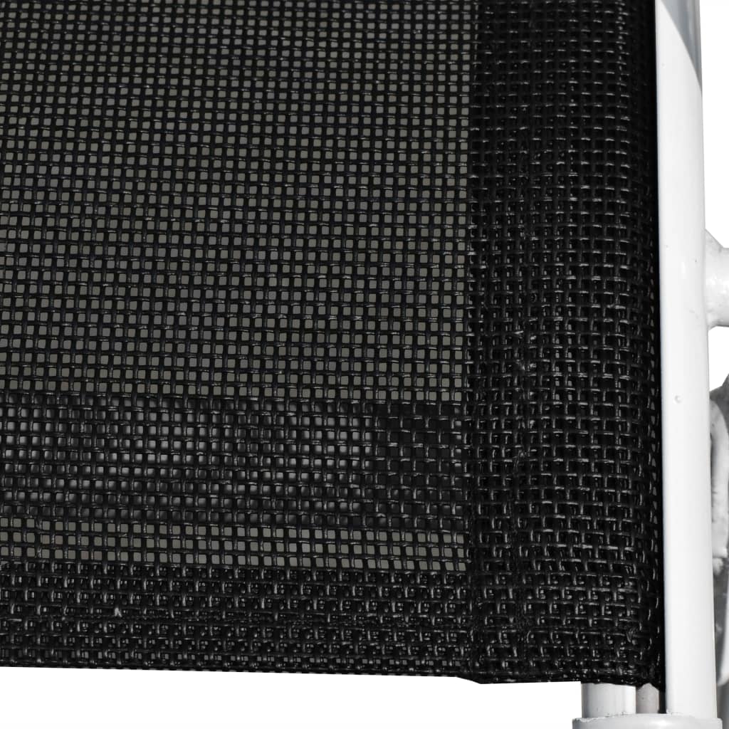 6 db fekete rakásolható acél és textilén kerti szék 
